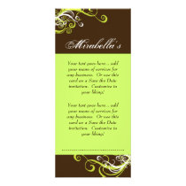 Rack Card Swirl Salon Spa Lime Green Brown
