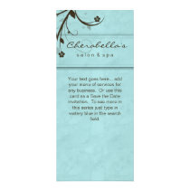 Rack Card Watery Blue Floral Salon Spa rack cards by spacards Rack Card Watery Blue Floral Salon Spa rack cards