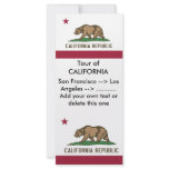 Rack Card with Flag of California, U.S.A. rack cards