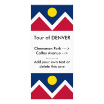 Rack Card with Flag of Denver, Colorado, U.S.A. rack cards