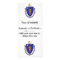Rack Card with Flag of Massachusetts, U.S.A.