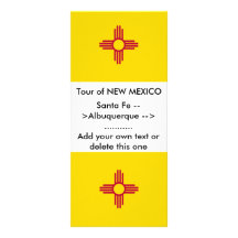 Rack Card with Flag of New Mexico, U.S.A.