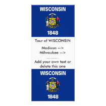 Rack Card with Flag of Wisconsin, U.S.A.