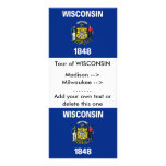 Rack Card with Flag of Wisconsin, U.S.A.