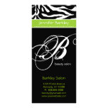 Rack Card Zebra Beauty Salon Spa Lime Green rack cards