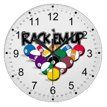 Rack Em Up Pool Round Wallclock