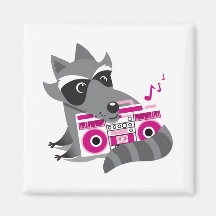 racoon rock magnet