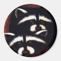 Racoons Magnet (Round)