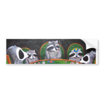 Racoons Playing Poker bumper stickers