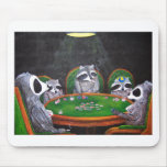 Racoons Playing Poker mousepads