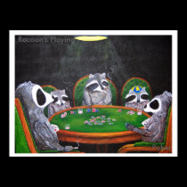 Racoon's Playing Poker posters