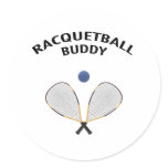 Racquetball Buddy Round Sticker