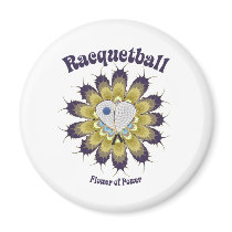 Racquetball Flower of Power Fridge Magnets