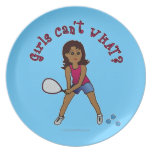 Racquetball Girl (Dark) Dinner Plate