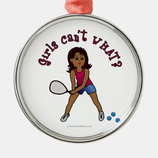 Racquetball Girl (Dark) Ornament