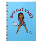 Racquetball Girl (Dark) Spiral Notebooks
