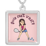 Racquetball Girl (Light) Personalized Necklace