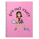 Racquetball Girl (Light) Spiral Notebook