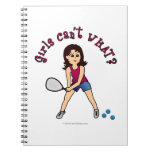 Racquetball Girl (Light) Spiral Notebooks