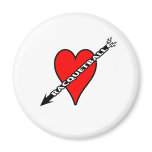 Racquetball Heart Refrigerator Magnets