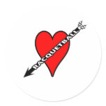 Racquetball Heart Round Stickers