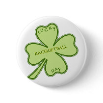 Racquetball Lucky Shamrock Buttons