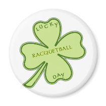 Racquetball Lucky Shamrock Refrigerator Magnets