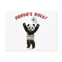 Racquetball Panda's Rule Postcard