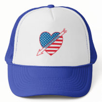 Racquetball Patriot Heart Trucker Hat