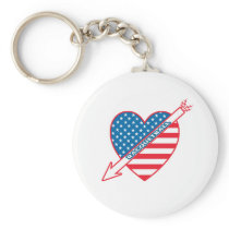 Racquetball Patriot Heart Keychains