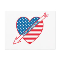 Racquetball Patriot Heart Post Card