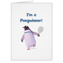 Racquetball Penguin Greeting Cards