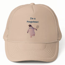 Racquetball Penguin Trucker Hat
