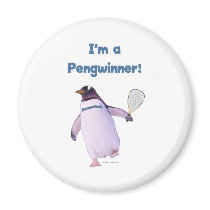 Racquetball Penguin Magnet