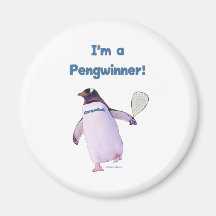 Racquetball Penguin Magnet