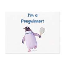 Racquetball Penguin Post Card
