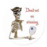 Racquetball Pirate Dead Sticker