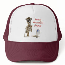 Racquetball Pirate Stay Alive Hats