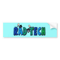 Rad Tech With Stick People and Xrays Design bumper stickers