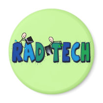 Rad Tech With Stick People and Xrays Design Refrigerator Magnet
