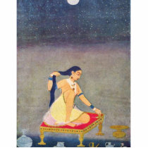 Radha At Night. Mughal Painting Ca 1650Th By Indis Cut Out