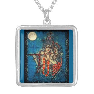 Radha Krishna2 Square Necklace