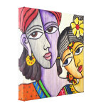Radha Krishna in acrylic colors Stretched Canvas Print