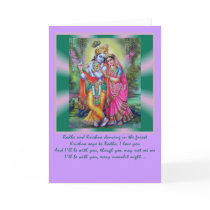 Radha Krishna words Greeting Card