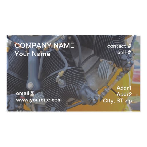 Radial aircraft engine business card (front side)
