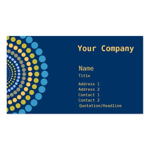 Radial Dots Quick-Create Business Card (front side)
