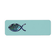 Radiant Christian Fish Symbol Labels