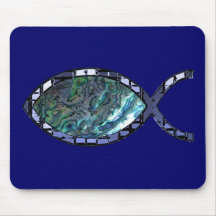 Radiant Christian Fish Symbol Mouse Pad