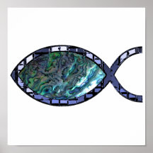 Radiant Christian Fish Symbol Poster