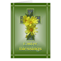 Radiant Cross Easter Blessings Greeting Card